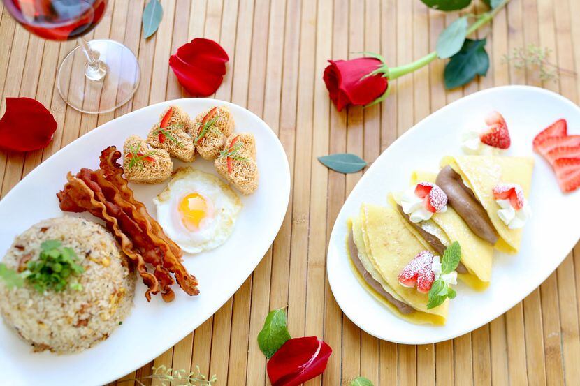 Asian Mint's takeout Valentine's Day brunch includes bacon fried rice with a Thai fried egg,...