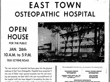 An ad that appeared in The Dallas Morning News in January 1964 for the hospital that now...