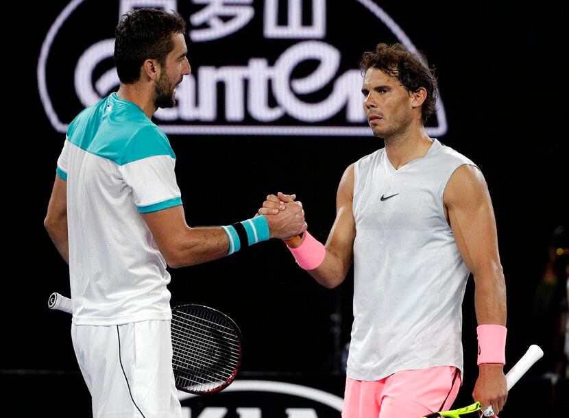 Marin Cilic y Rafael Nadal. Foto AP