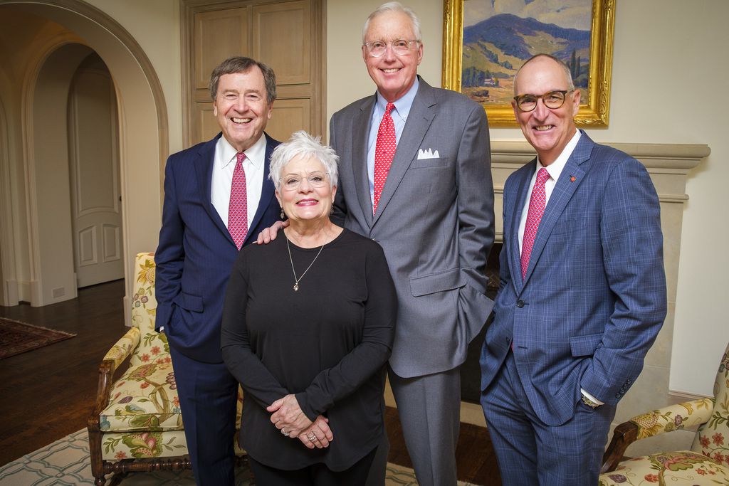From left: SMU president R. Gerald Turner, Carolyn and David Miller, and Cox School of...