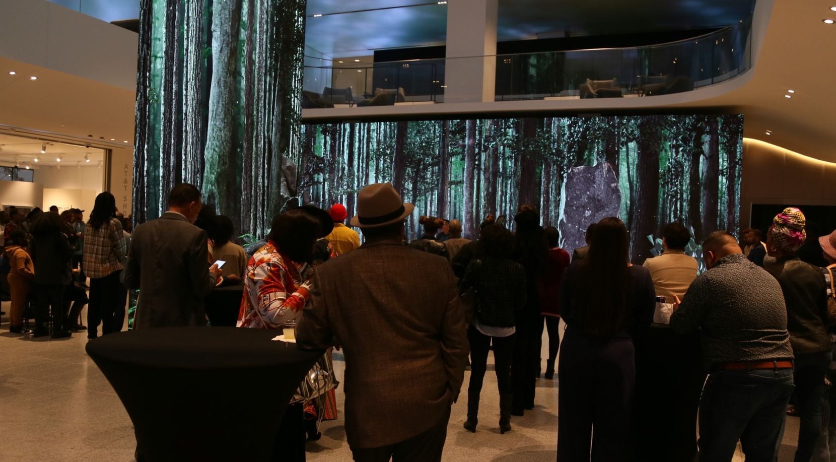 The walls of AT&T Headquarters turned into an immersive display of the piney woods of East...