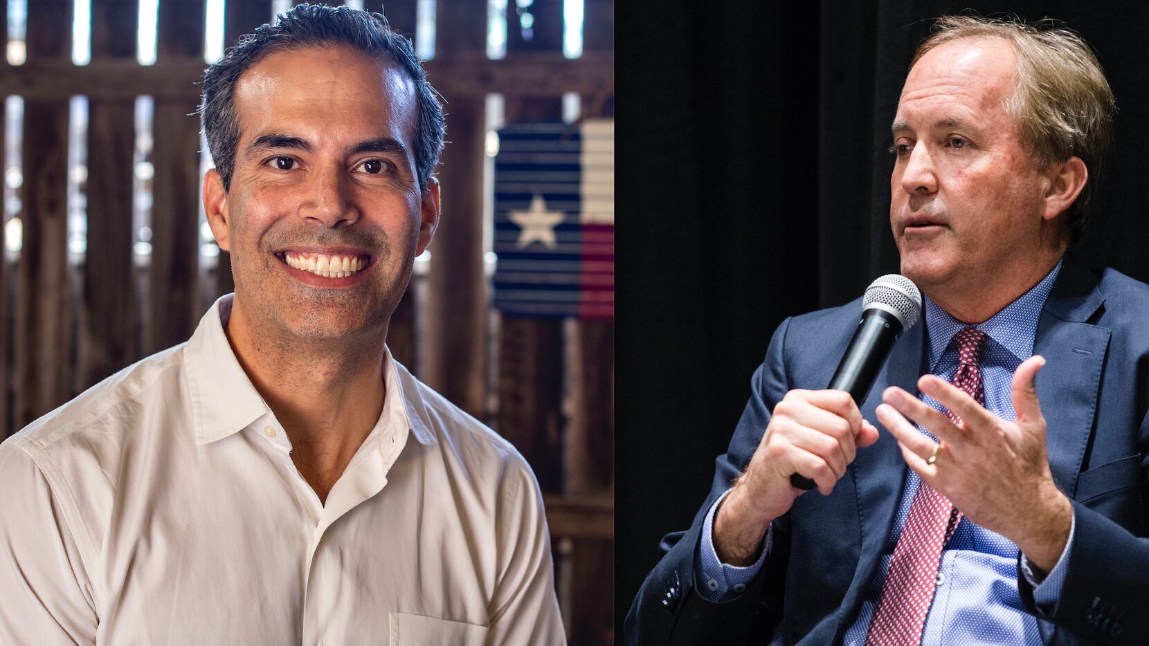 Texas Land Commissioner George P. Bush (left) is competing in the GOP primary runoff...