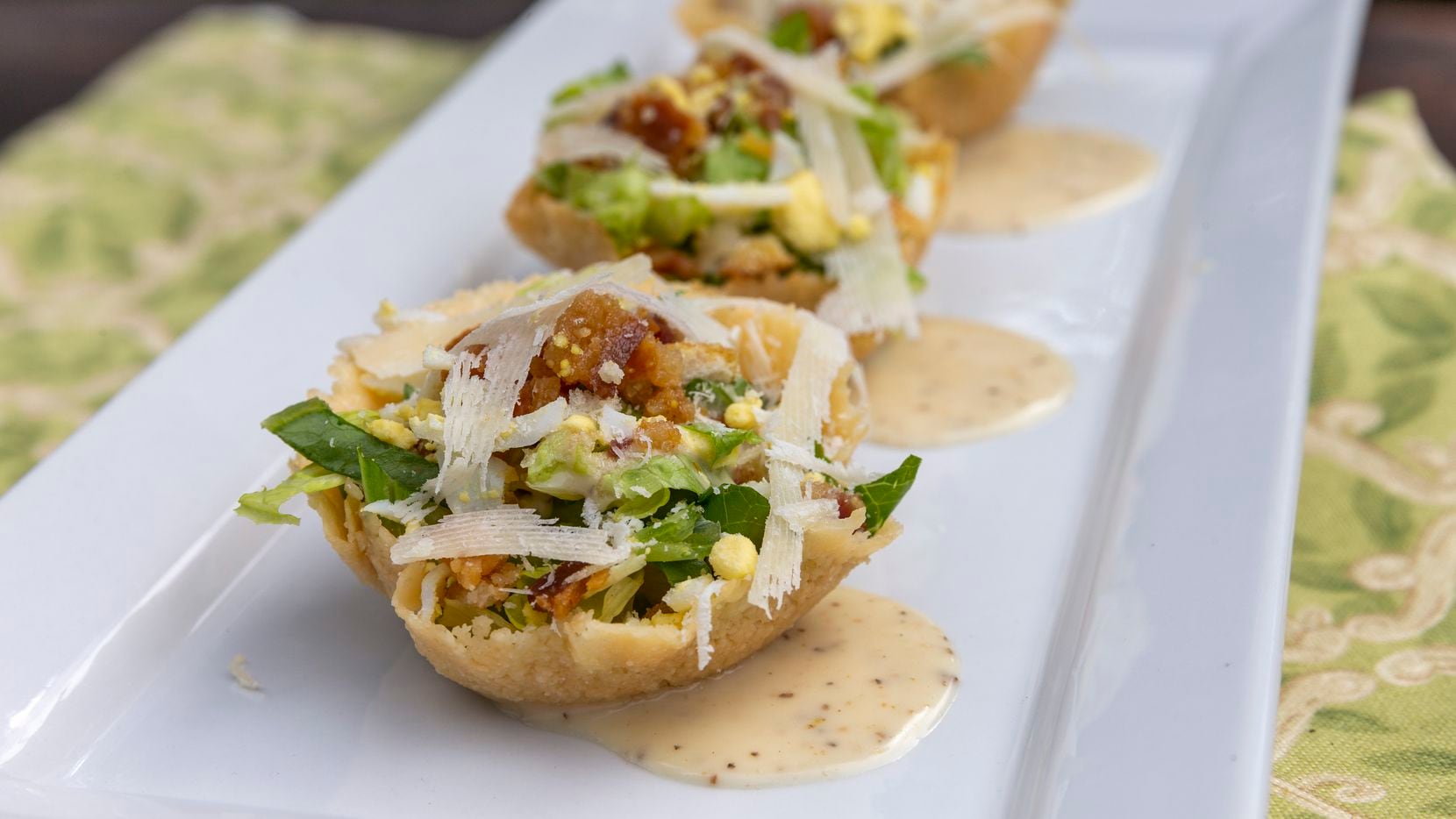 Caesar Salad Parmesan Cups