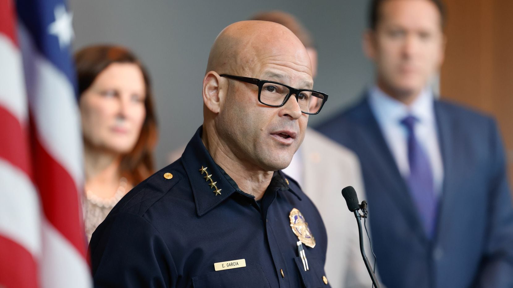 Dallas police Chief Eddie García during a press conference in Dallas on Mar. 6. García...