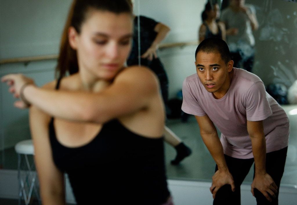 Kevin Pajarillaga directs dancers during a rehearsal of his Wanderlust piece at KJ Dance in Frisco.