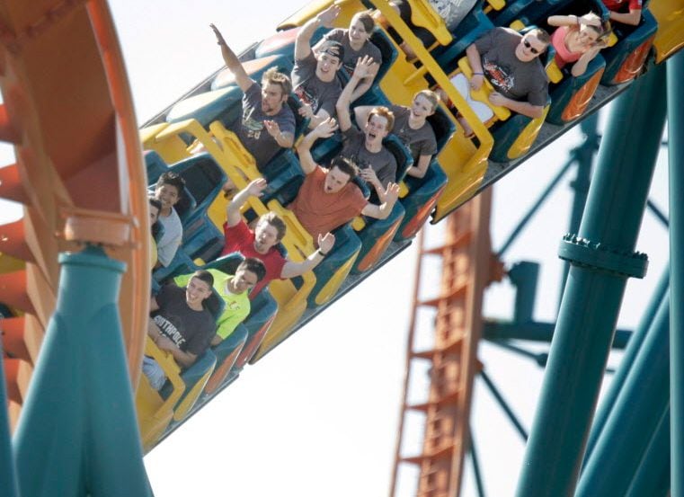 The Titan roller coaster at Six Flags Over Texas in Arlington 