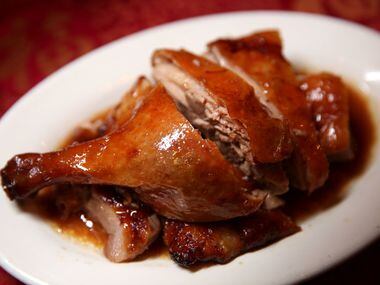 Roast duck at Kirin Court. It is similar to Peking duck, but it's served differently....