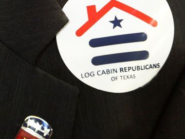 A look at the logo for the Log Cabin Republicans, as seen during the 2018 Texas GOP...