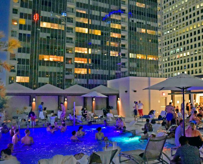 Pool party at the Adolphus hotel 