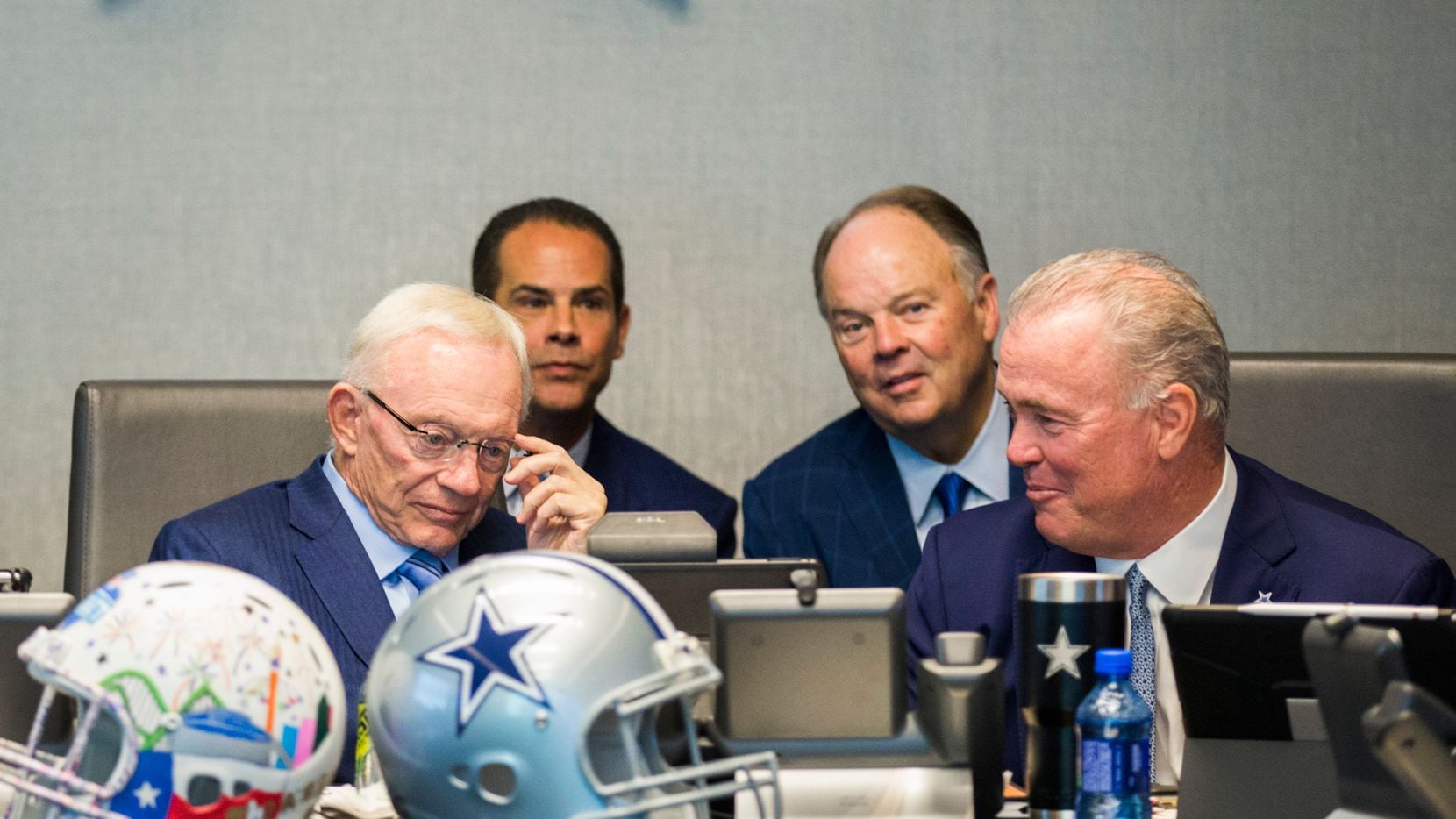 FILE — Dallas Cowboys Owner Jerry Jones, CEO and Executive Vice President Stephen Jones,...