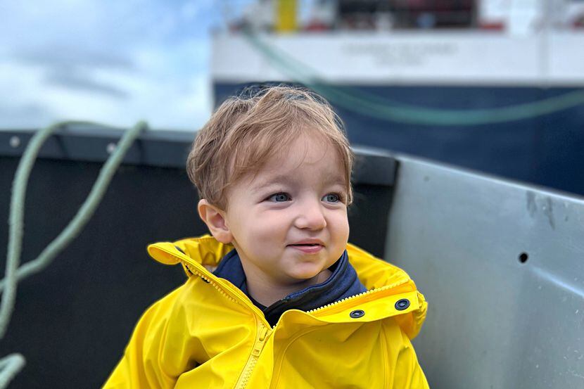 Max Smith rides a boat in Galway in Ireland. Two-year-old Max is set to become the youngest...