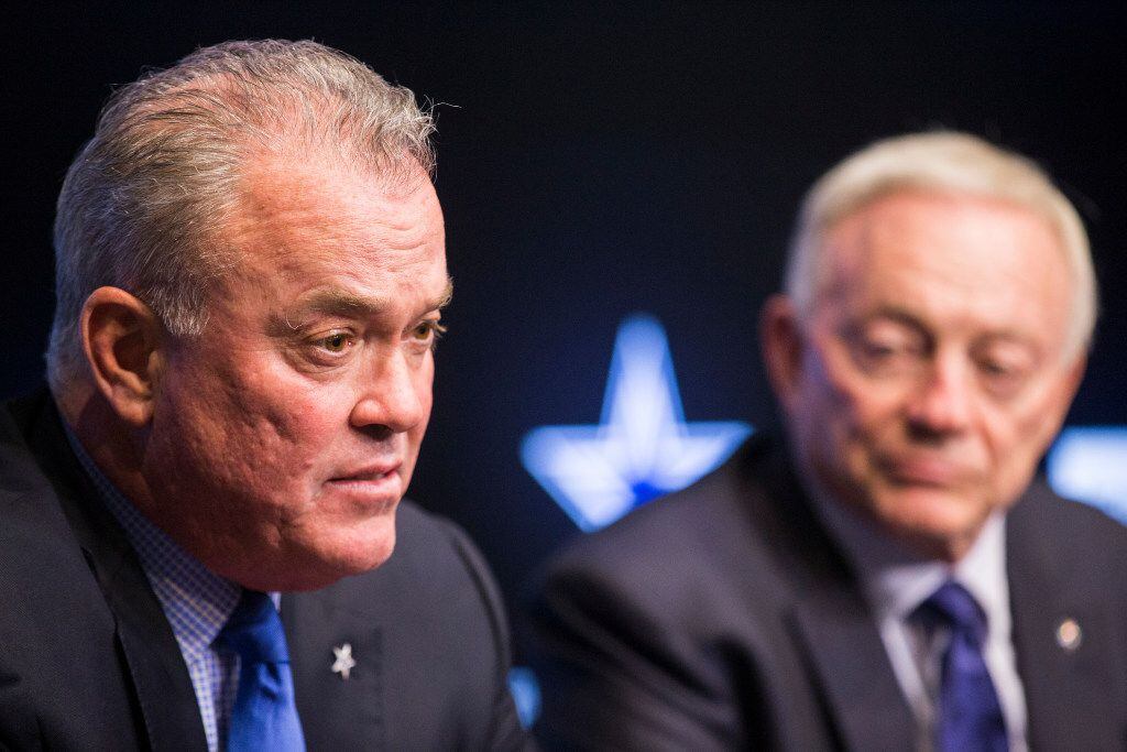 Dallas Cowboys Executive Vice President and CEO Stephen Jones and owner Jerry Jones answer...