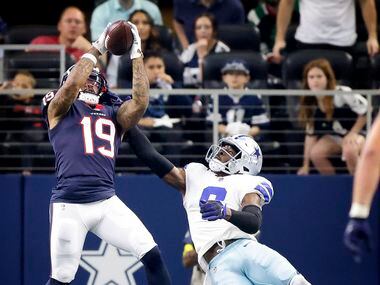 Houston Texans wide receiver Amari Rodgers (19) catches a touchdown pass in the end zone...