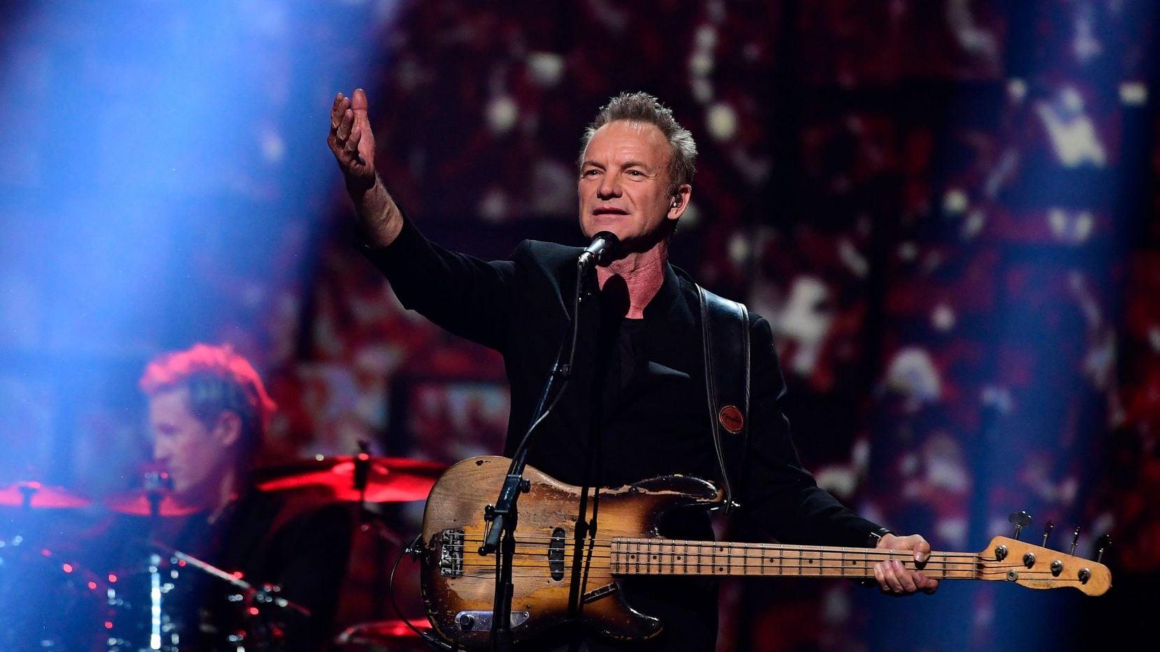 In this 2016 file photo, British singer Sting performs during the Nobel Peace Prize concert...