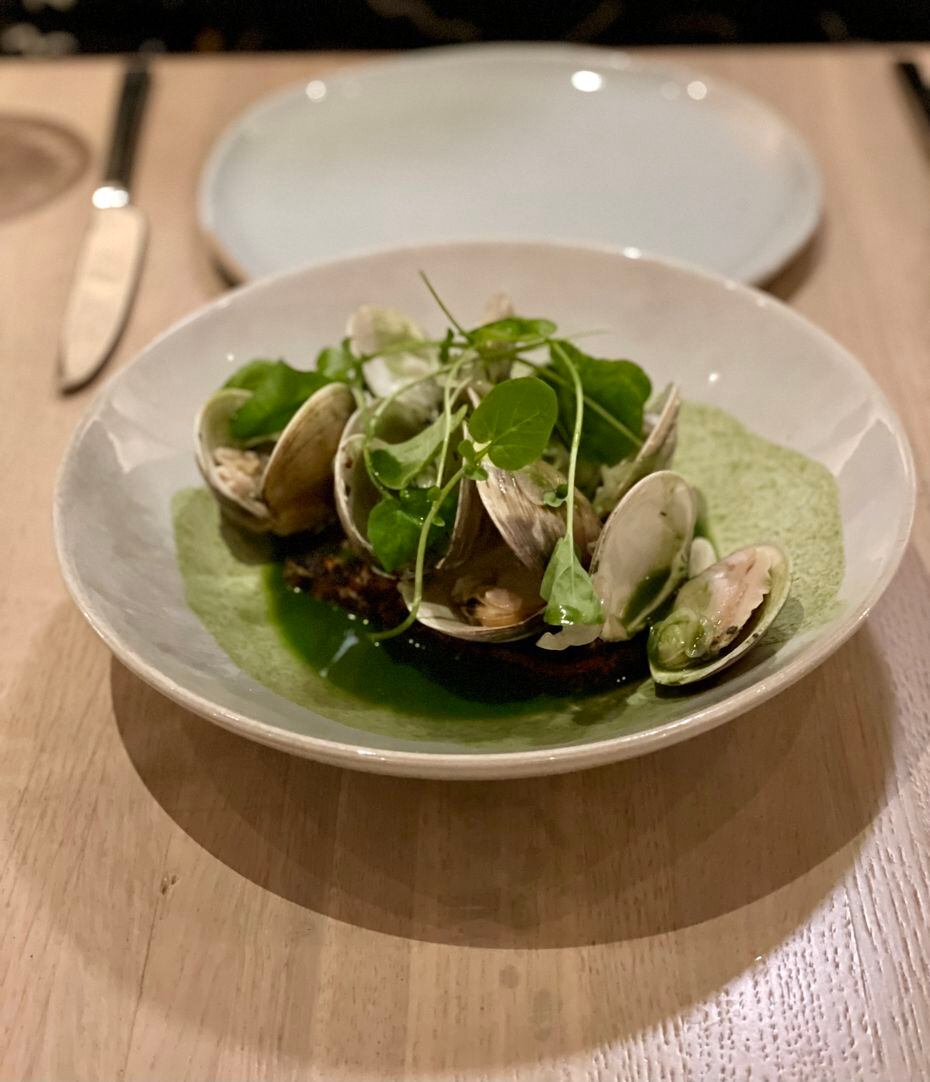 The clams at Quarter Acre on Lowest Greenville come in a watercress-based sauce that tastes...