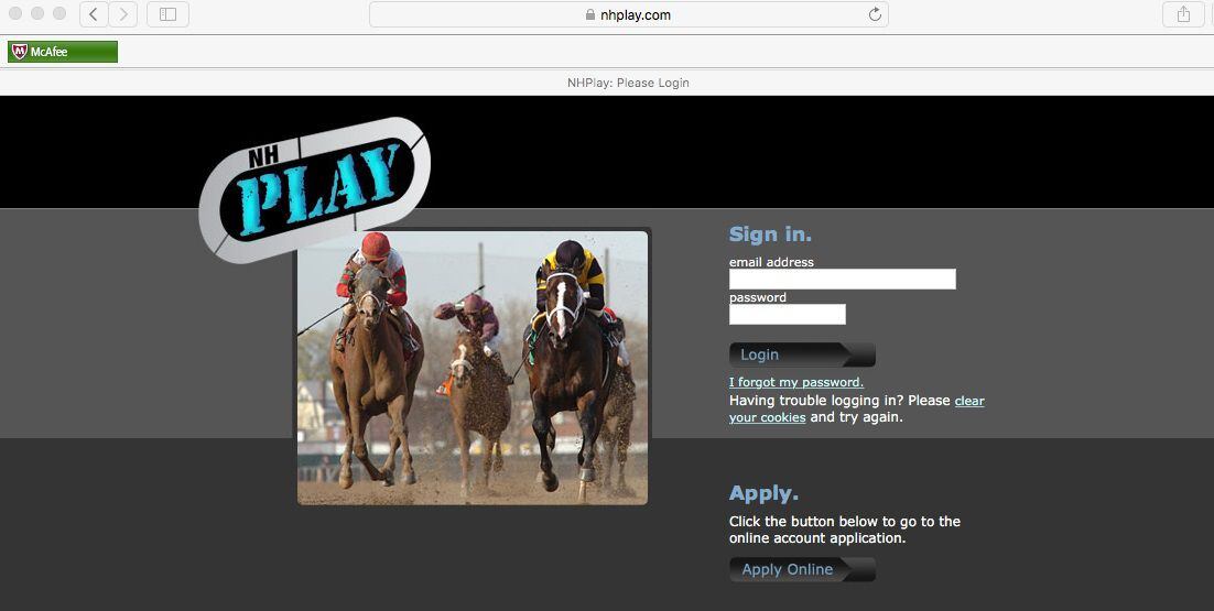 NH Play is a New York company that accepts online gambling bets in horse races.