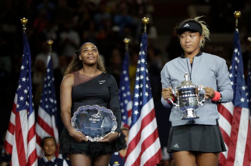 Serena Williams y Naomi Osaka (AP Photo/Julio Cortez)
