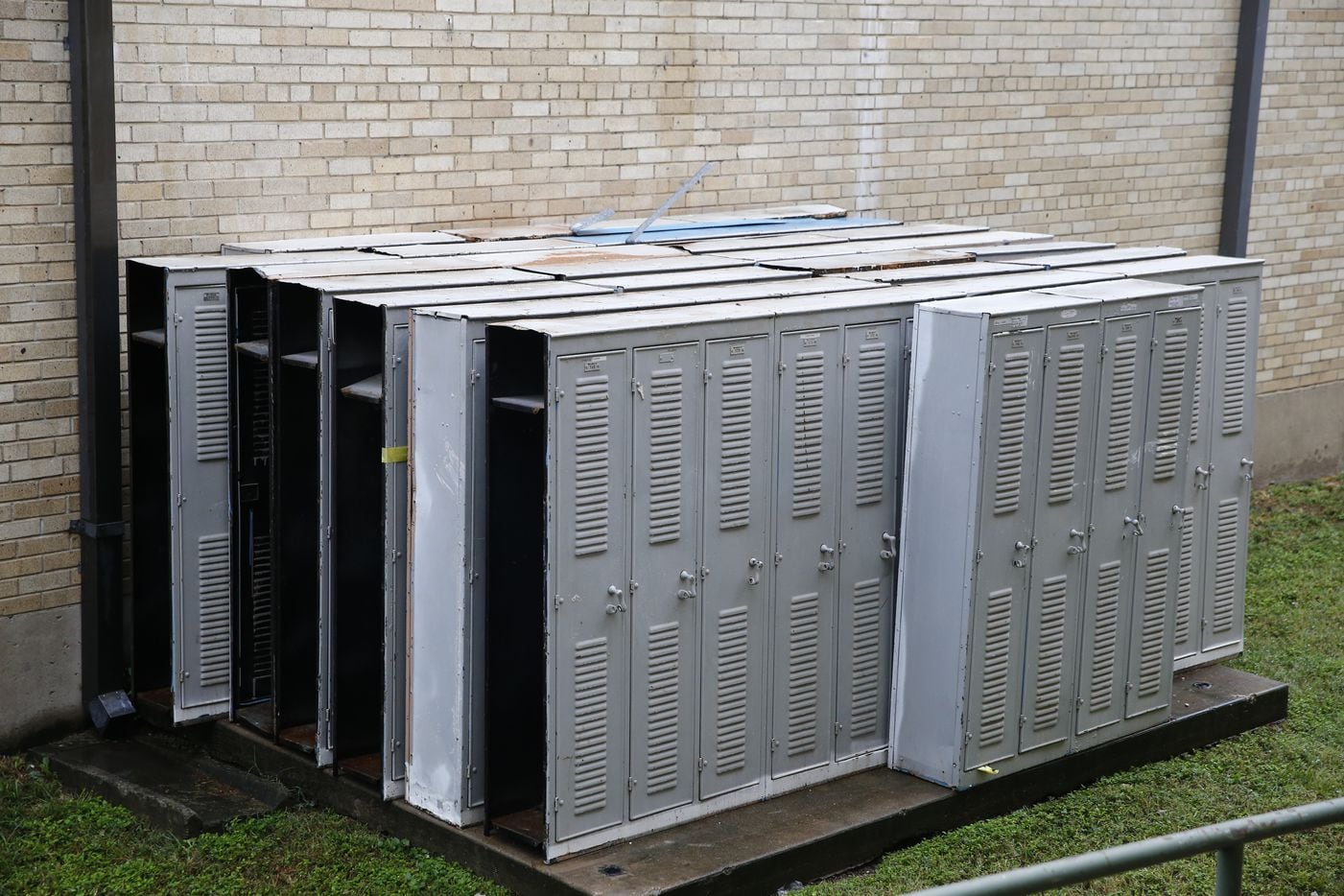 Old lockers outside at the historic Davy Crockett School, which is being converted into in...