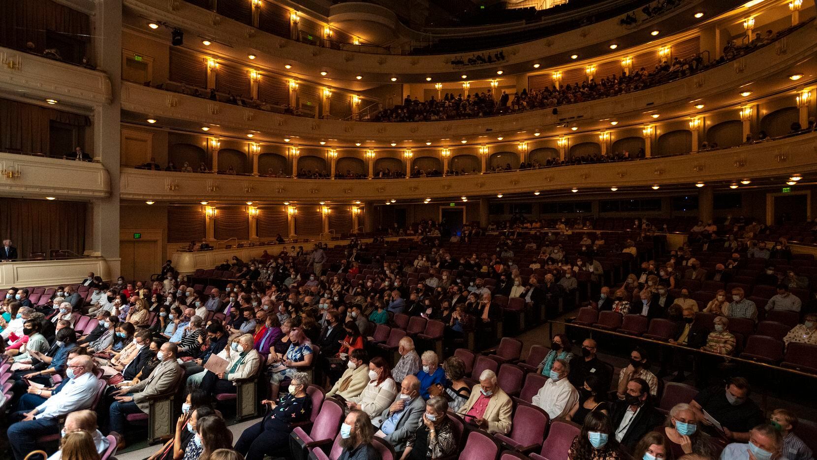 The audience at The Fort Worth Symphony Orchestra's concert on Sept. 17, 2021, at the Bass Performance Hall in downtown Fort Worth.