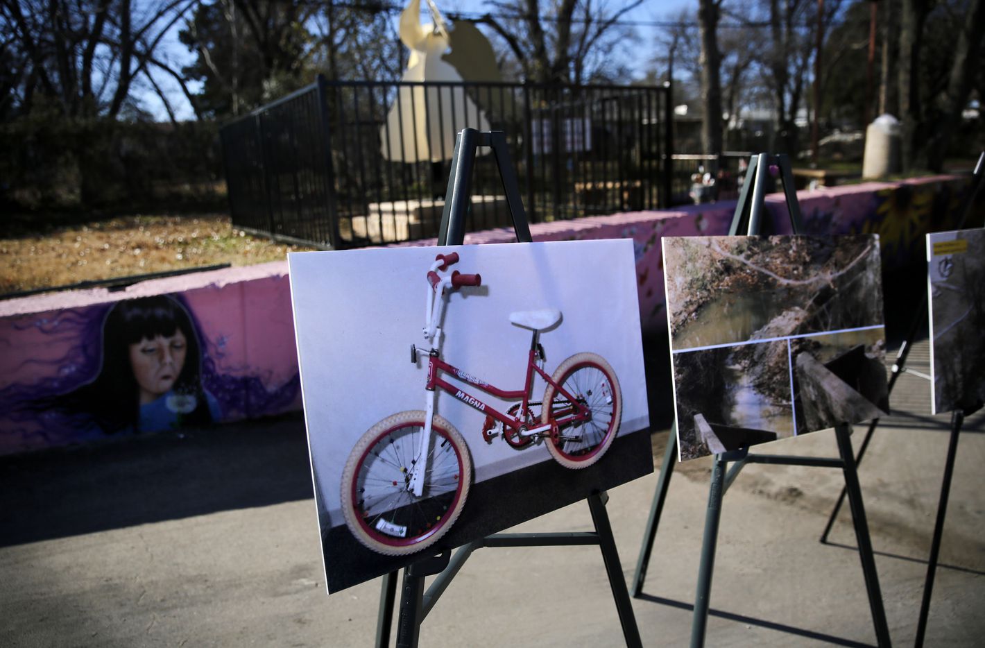 Arlington Police displayed a photo of Amber Hagerman's bicycle she was riding when abducted...