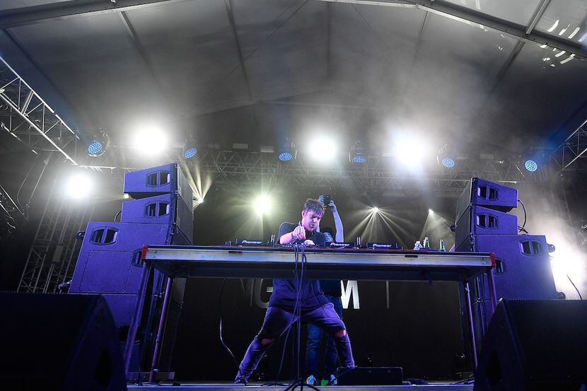 Nghtmre performed at the Boom Boom Tent during 2017 Hangout Music Festival on May 21, 2017,...