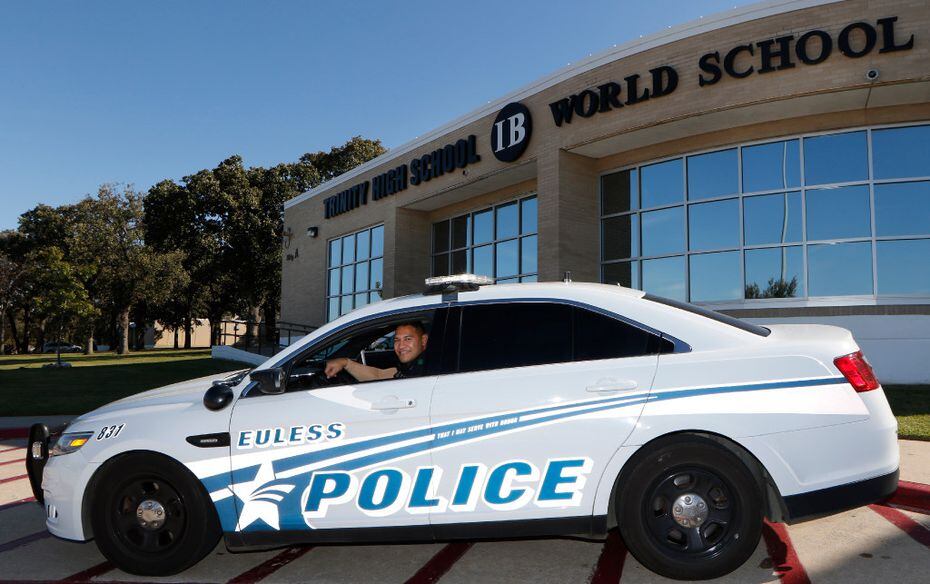 Euless Police officer Eric Fieilo works in the same city he grew up in.  (David Woo/The...
