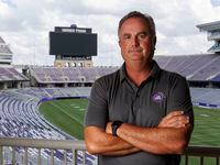 TCU head coach Sonny Dykes pictured outside his office at Amon G. Carter Stadium in Fort...