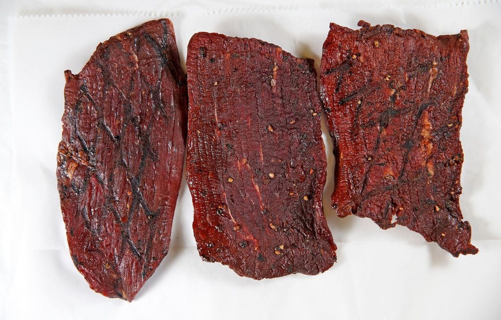Finished jerky products that owner Shawn Knowles makes at his store Old Town Market in...