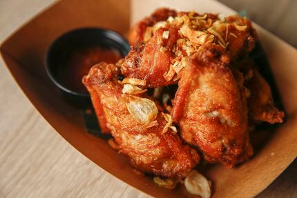 Peek Gai Tod, fried chicken wings, are photographed on Wednesday, Nov. 13, 2019 at Ka-Tip...