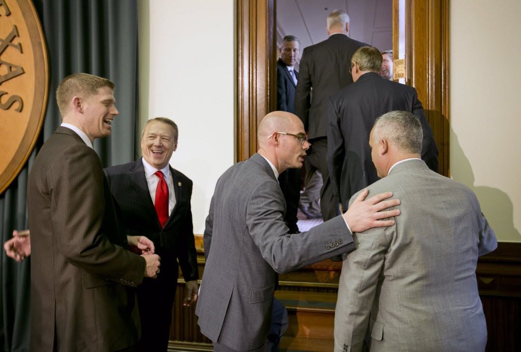From left: Reps. Matt Krause, Ron Simmons, Dennis Bonnen and Dwayne Bohac in 2015.