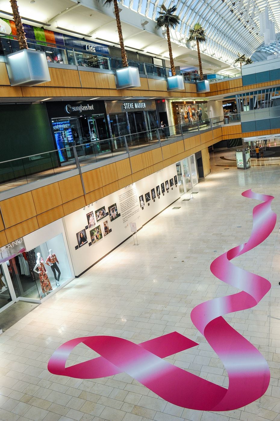 A Gittings/Susan G. Komen Dallas County portrait wall at Galleria Dallas is easy to find...