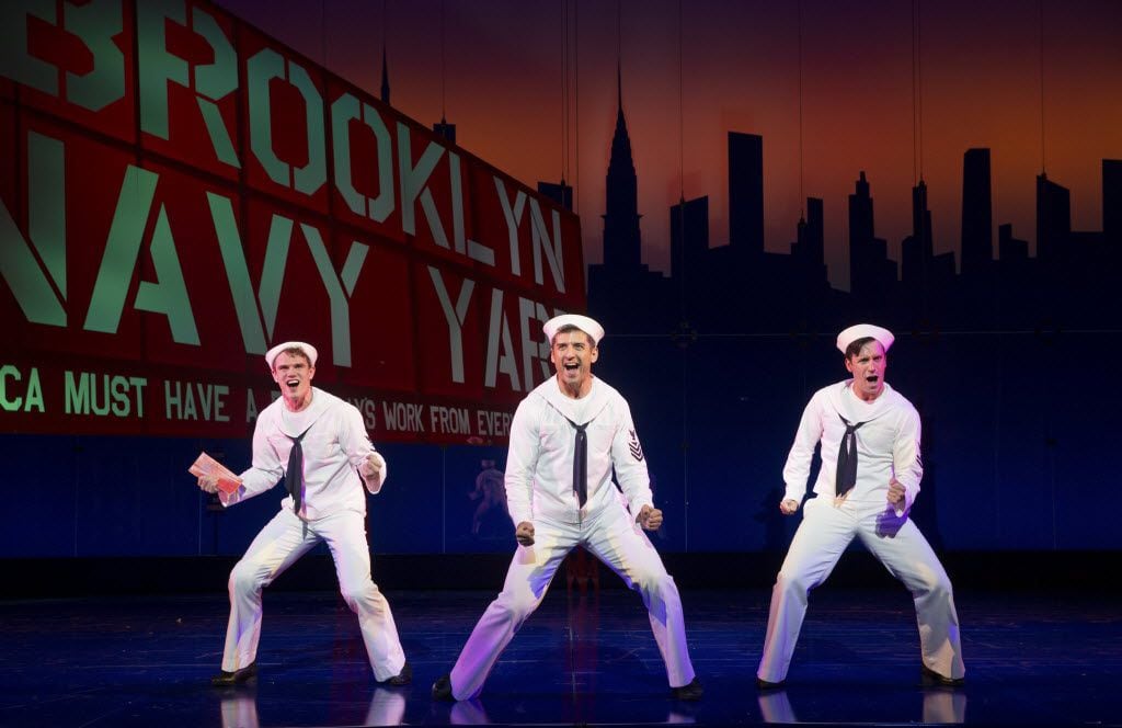 From left: Jay Armstrong Johnson, Tony Yazbeck and Clyde Alves in On The Town  at the Lyric...