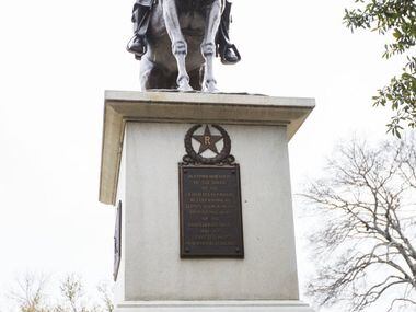 The Terry's Texas Rangers monument outside the Texas state capitol on Thursday, February 26,...