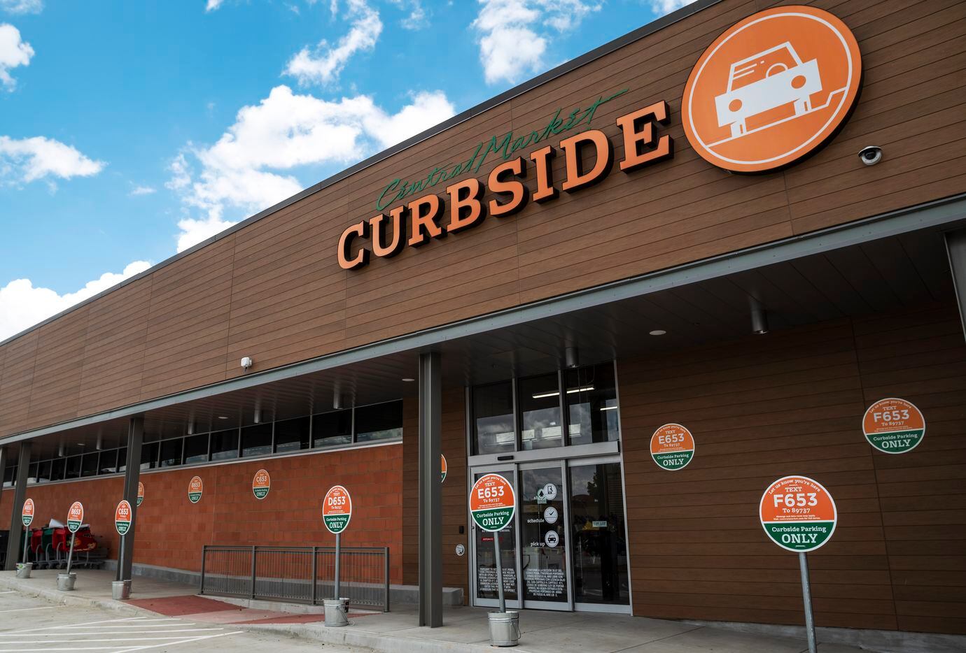 The expanded store has room for a curbside pickup area.