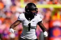 Wake Forest defensive back Caelen Carson (1) plays against Clemson during an NCAA college...