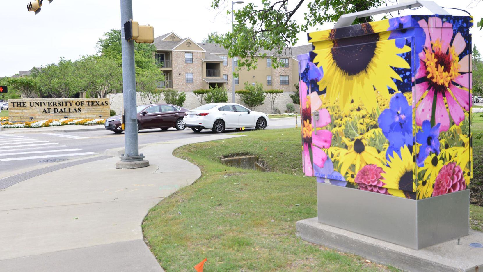 Artwork by Tiffany Managad, one of five winners in Richardson's traffic box art contest, is...