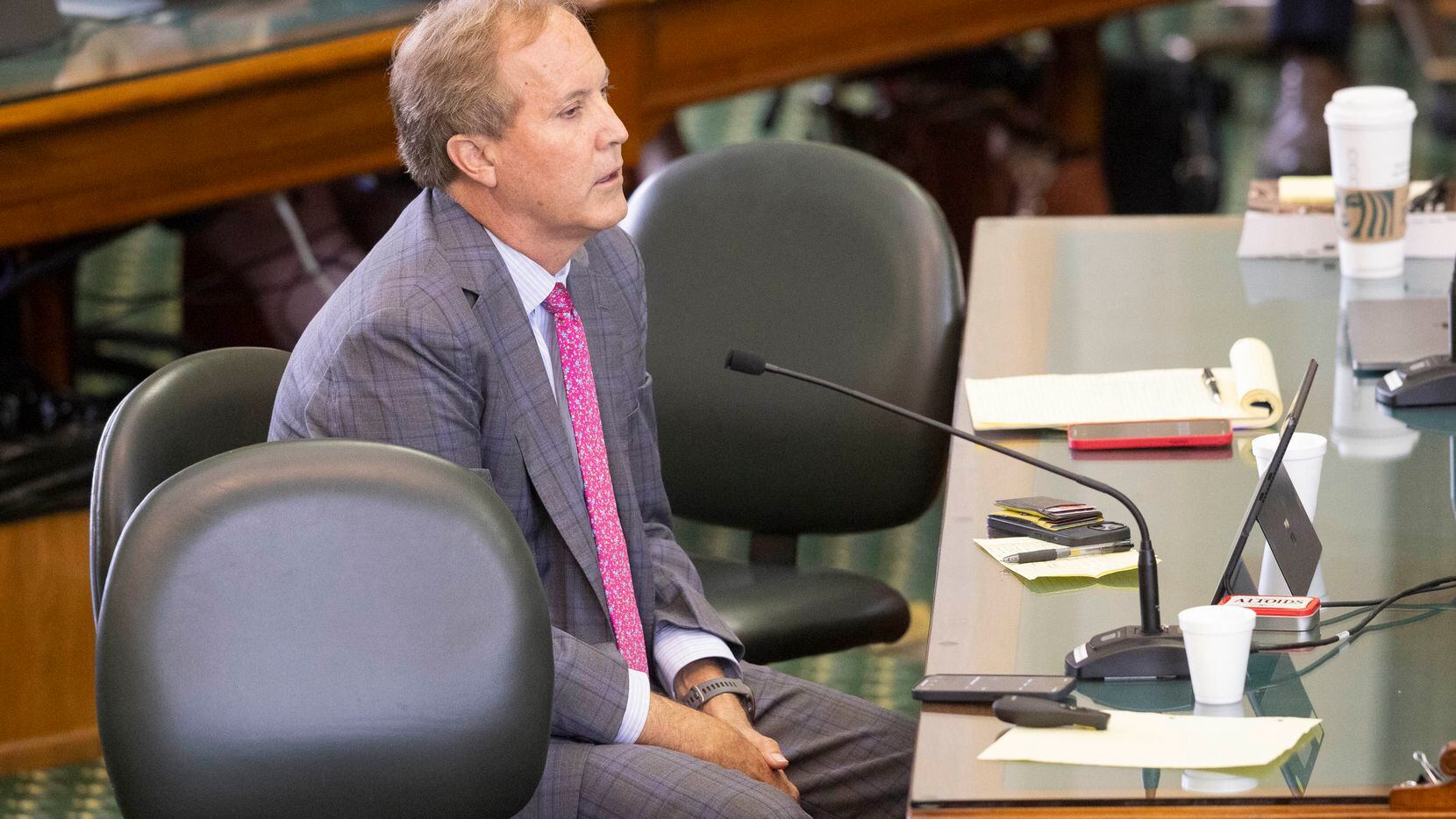 Texas Attorney General Ken Paxton before closing arguments during day 9 of his impeachment...