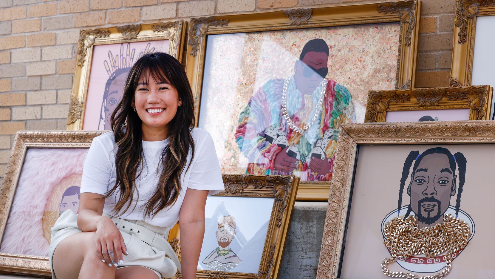 Christina “Tiny” Nguyen poses with her artwork at the Asian American and Pacific Islander...