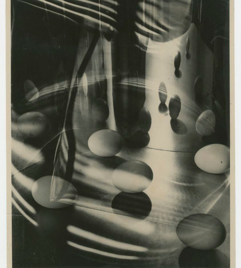  Carlotta Corpron (American, 1901-1988), "Eggs Encircled," 1948. Gelatin silver print. Otis...