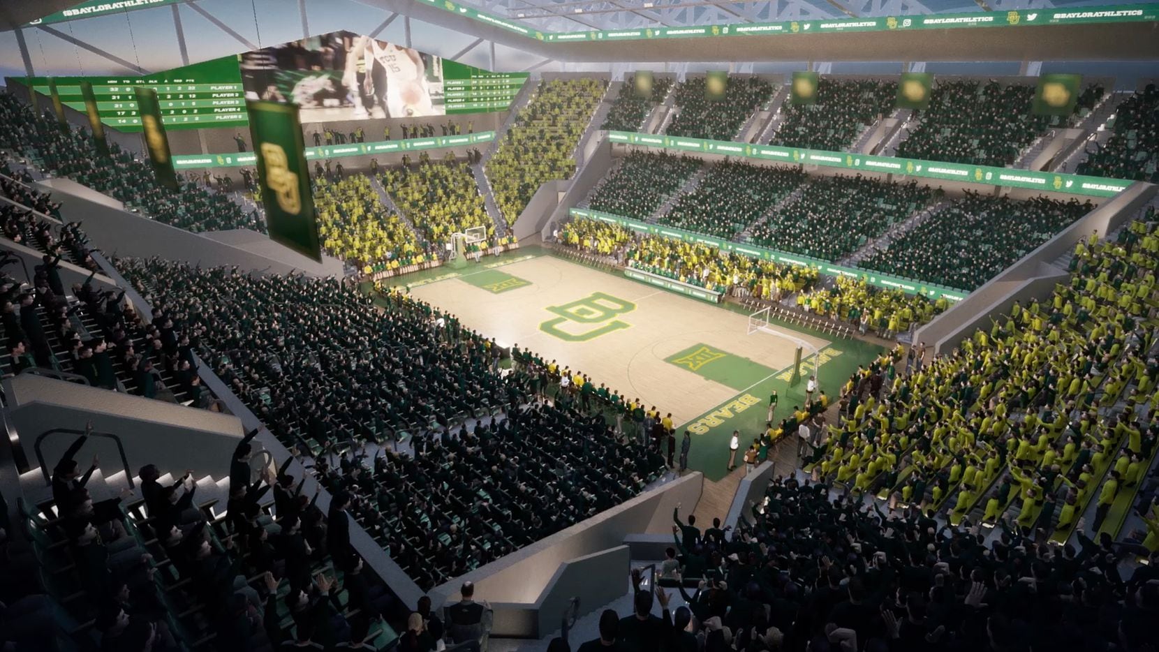 Rendering of Baylor's new basketball arena.