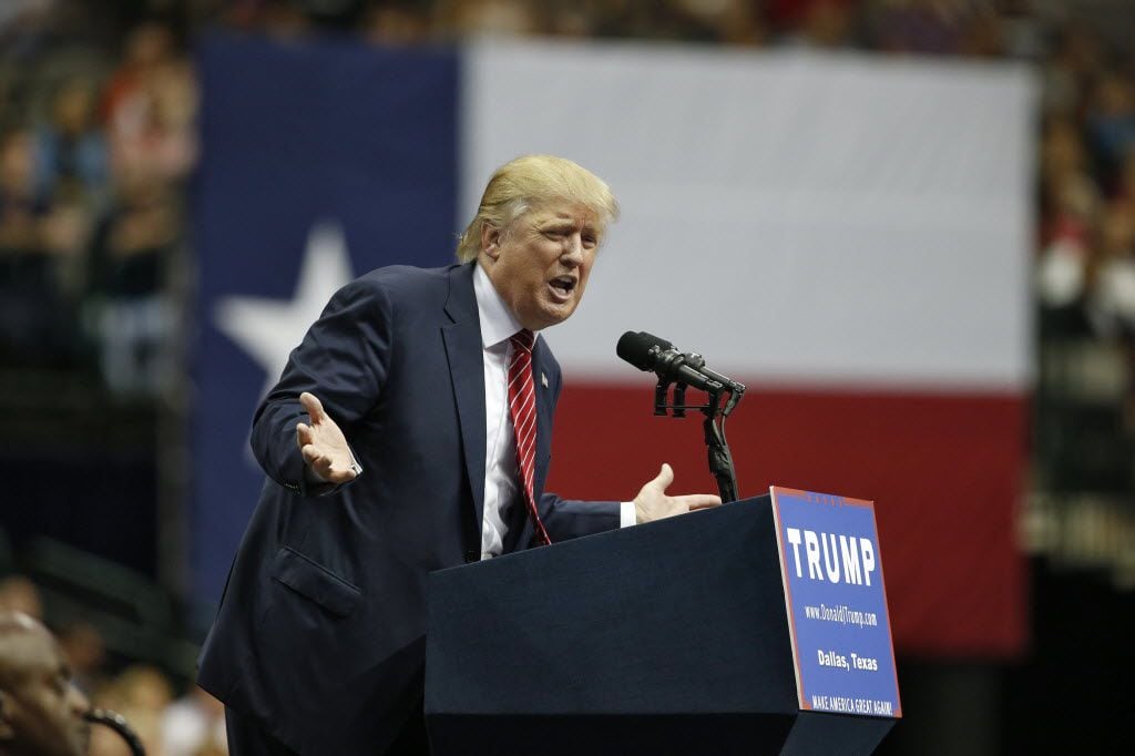 President Donald Trump spoke at American Airlines Center in Dallas while on the campaign...