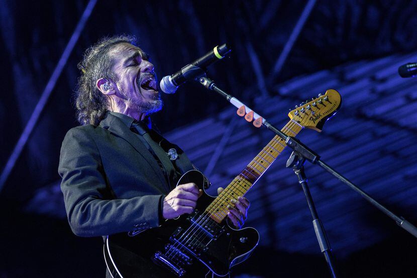 Mexican vocalist Ruben Albarran of band "Cafe Tacuba" performs during the Grito Latino Fest...