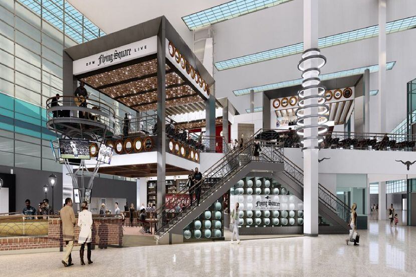 The Flying Saucer at DFW International Airport will be two stories. The mezzanine is a new...