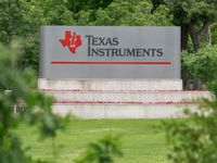 The entrance to the Texas Instruments campus near Forest Lane and TI Boulevard is shown in...