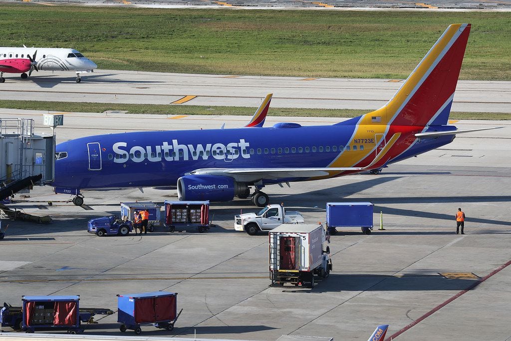 Southwest planes sat on the tarmac at Fort Lauderdale-Hollywood International Airport on...