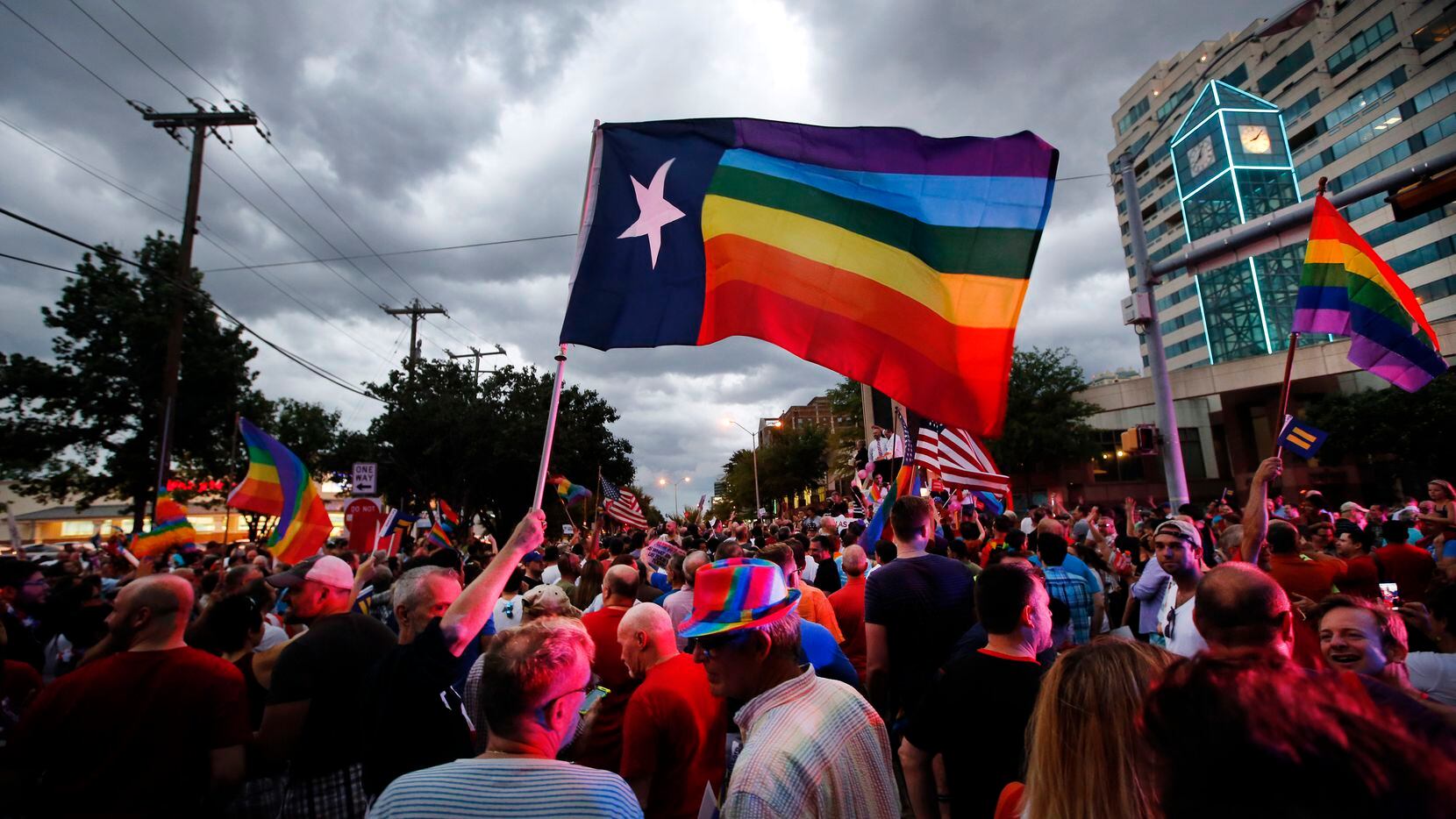 Members of the gay community along with their family and friends gathered at the Legacy of...