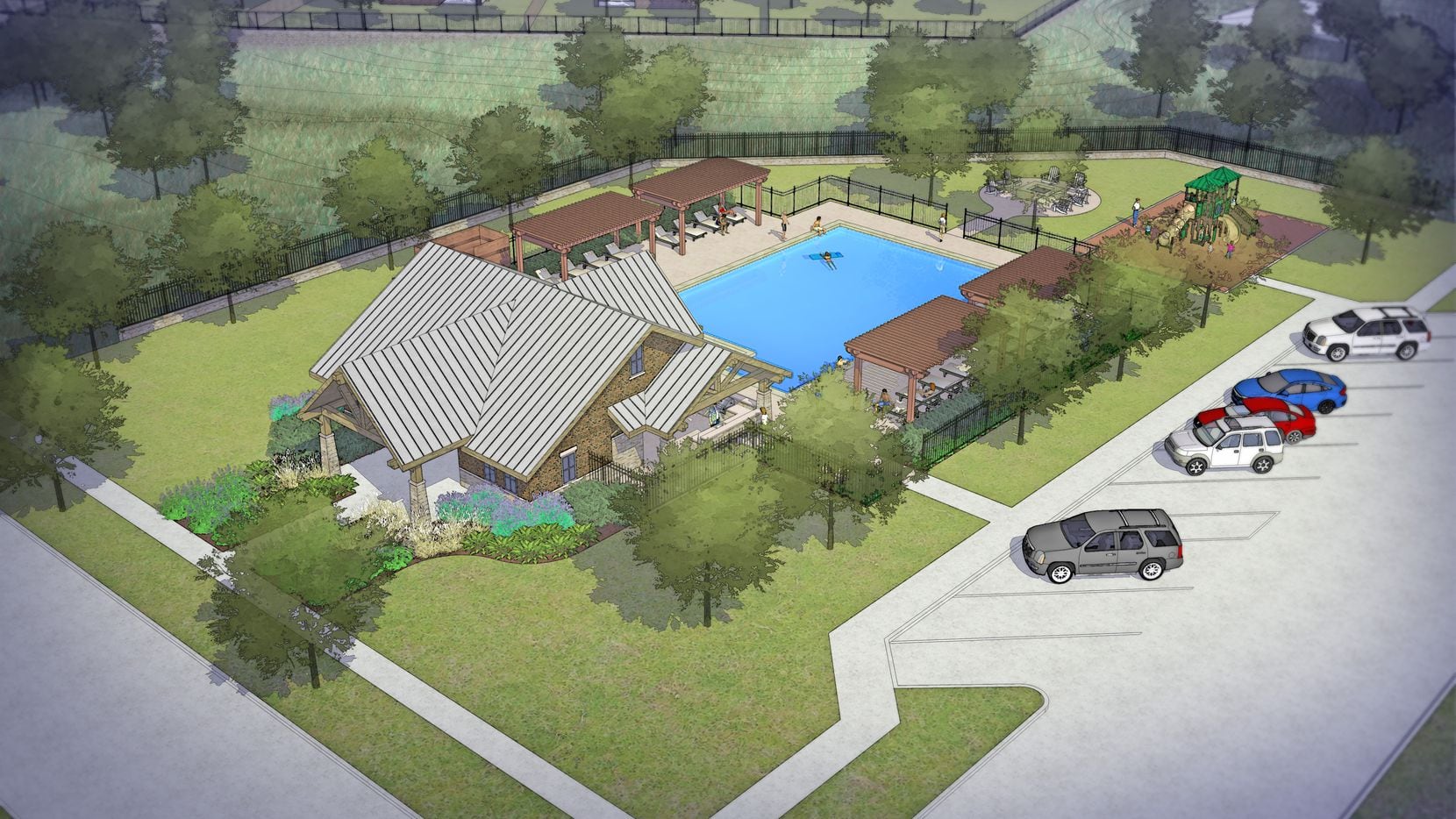 The Frisco Springs project will have an amenity center with a pool for residents.