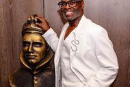 At the luncheon for the Olivier Award nominees, Dallas-born performer Cedric Neal poses with...