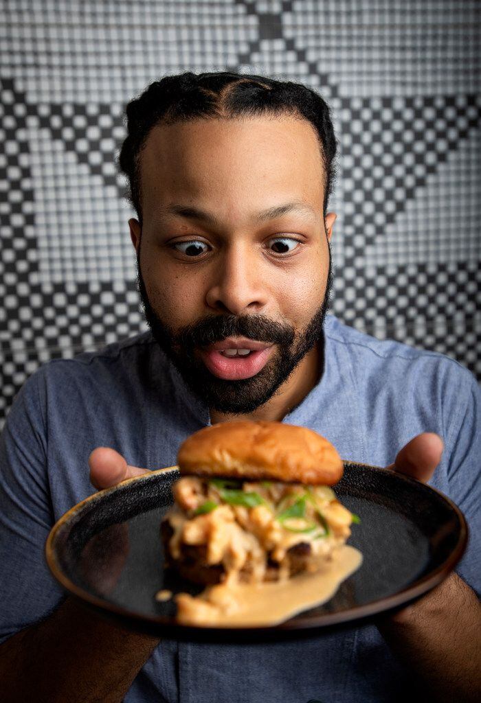Private chef Kenneth Temple, who recently moved to Dallas from New Orleans, shows off his...