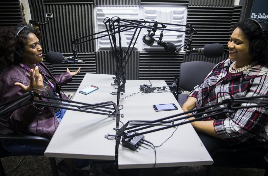 The Dallas Morning News' Tawnell Hobbs and Dawn Burkes record their podcast, From the Hip,...
